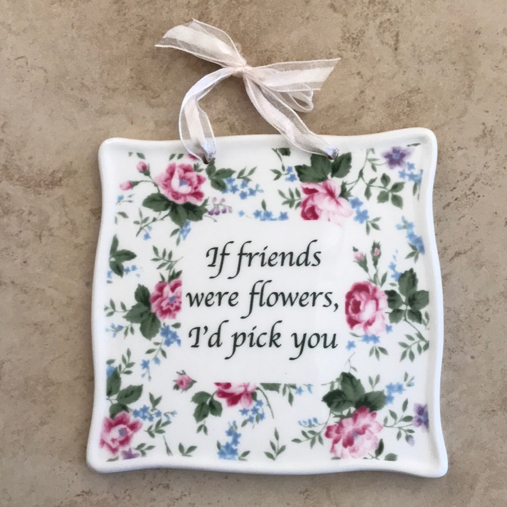 Floral glass Plague